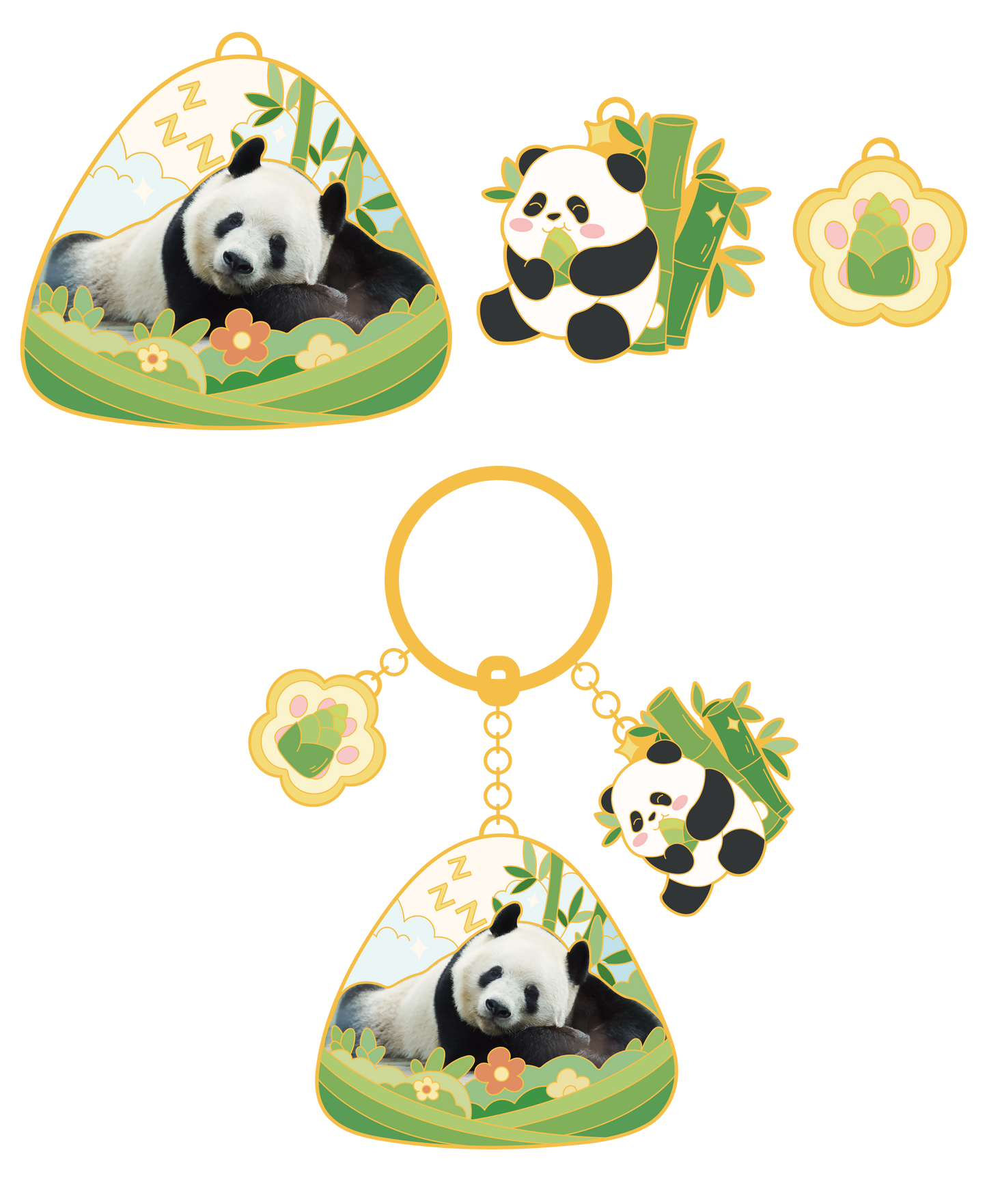 シャンシャン 金属製キーホルダー(3種)