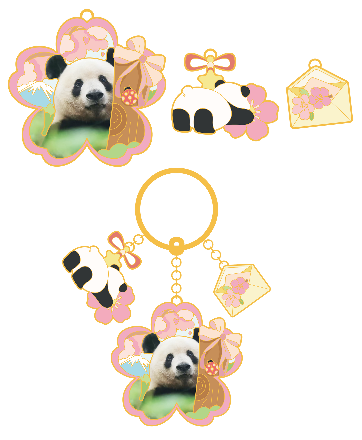 シャンシャン 金属製キーホルダー(3種)